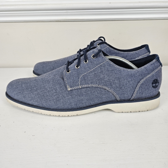 Timberland Men`s Woodhull Denim Canvas Oxford Dress Casual Shoe Sz 12 - Picture 2 of 14